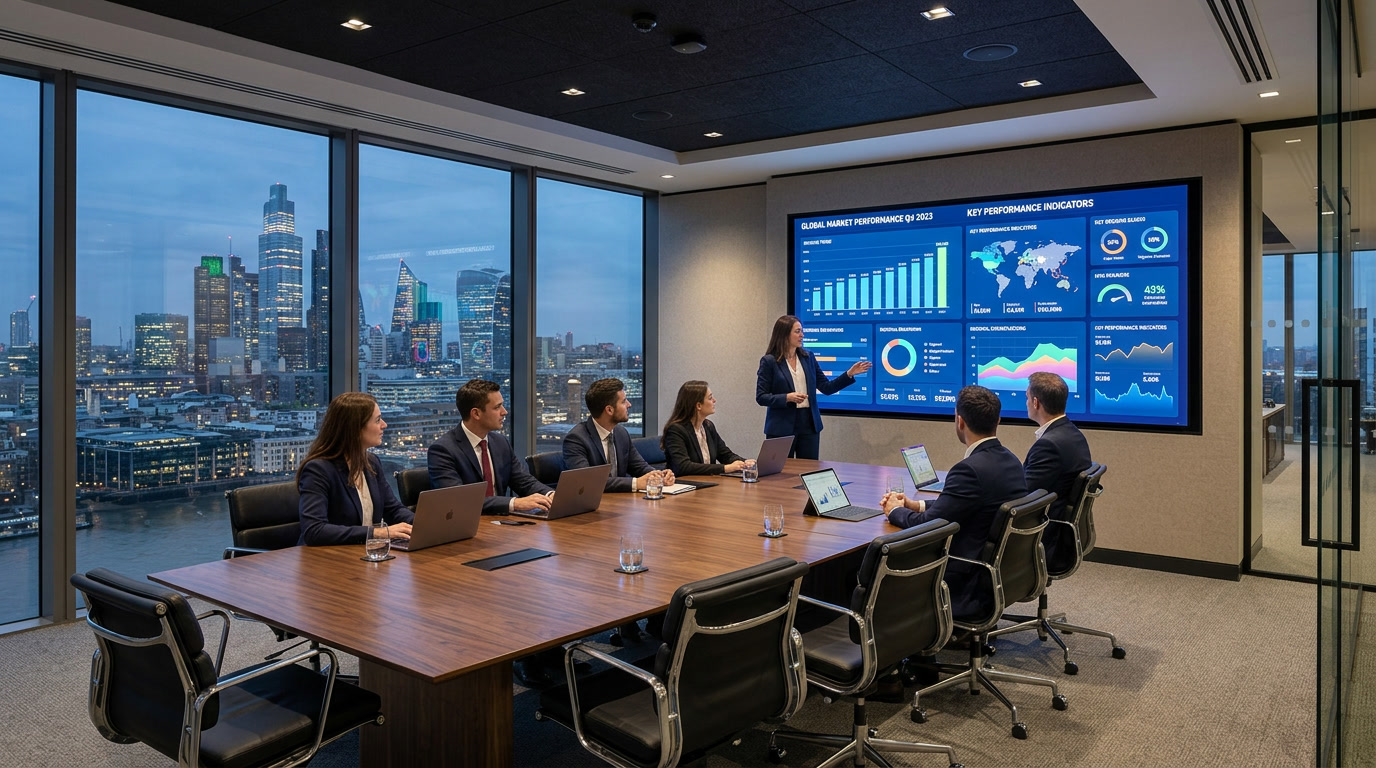 PENN LED indoor LED display in a corporate boardroom