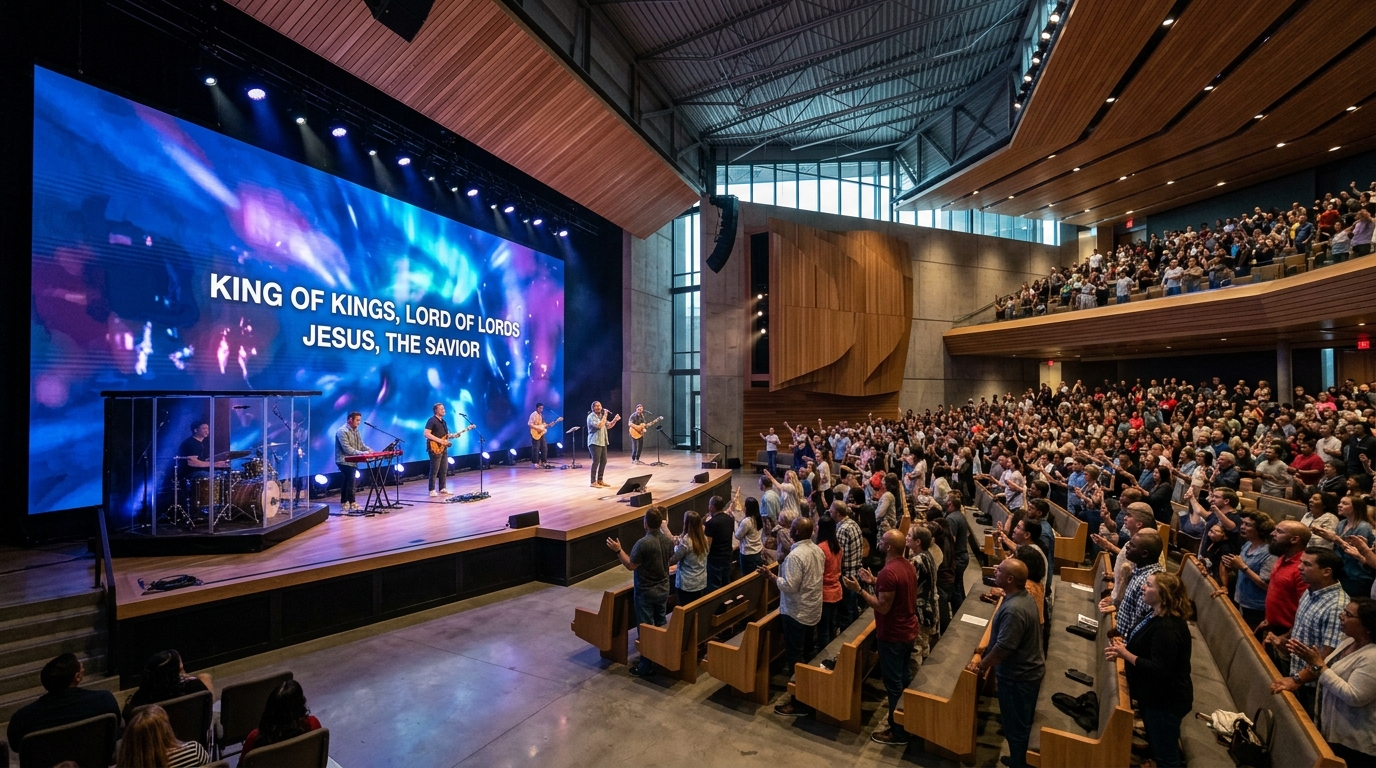 PENN LED indoor LED video wall in a house of worship